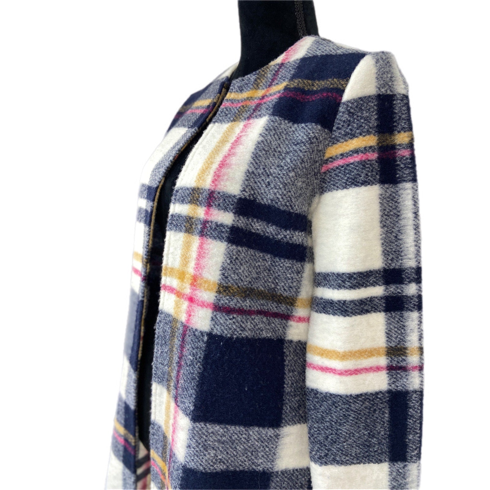 Rachel Zoe Wool Blend Open Front Long Jacket - Women's Size XS