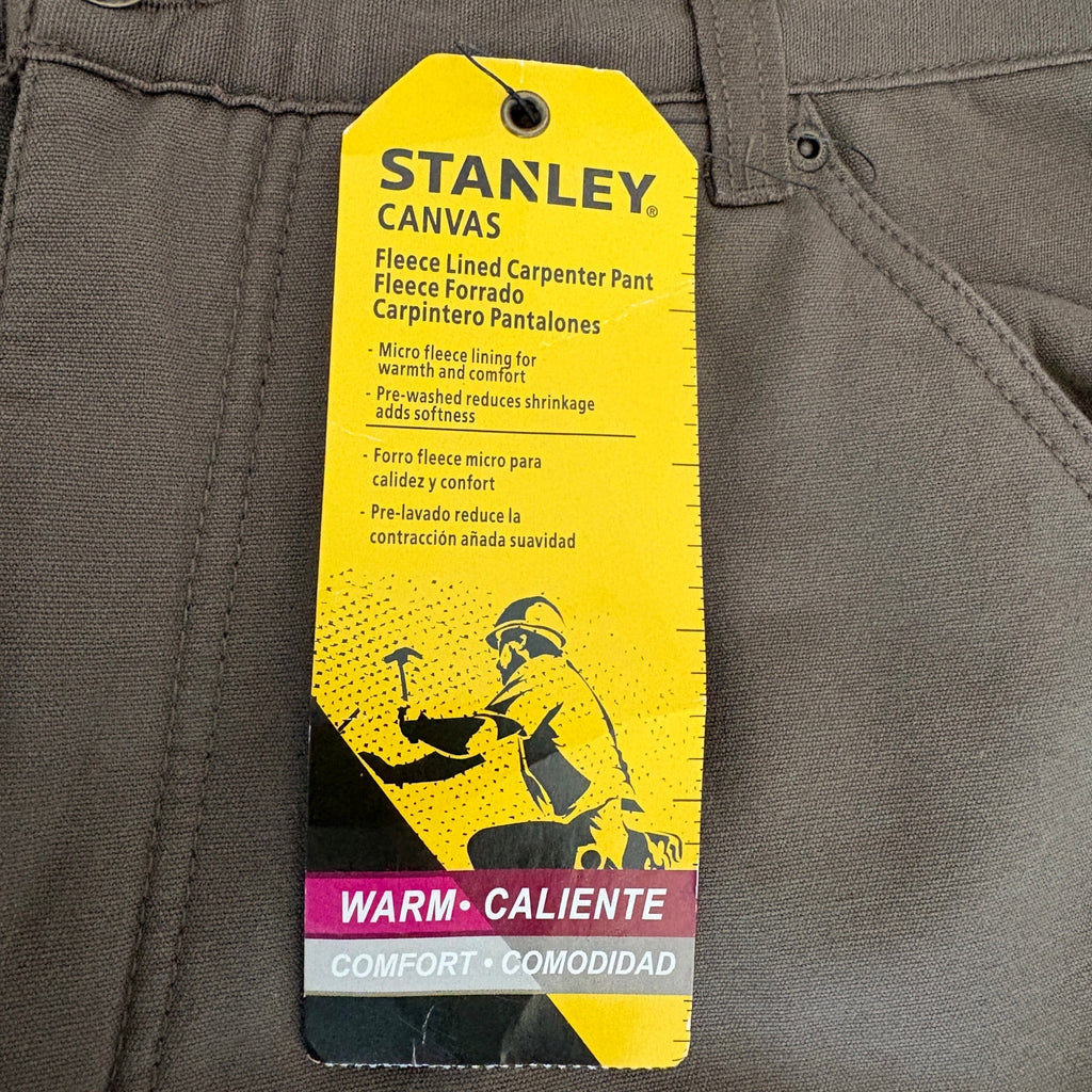 Stanley Fleece Lined Canvas Carpenter Pant in Coffee NWT - Men's Size 36x32