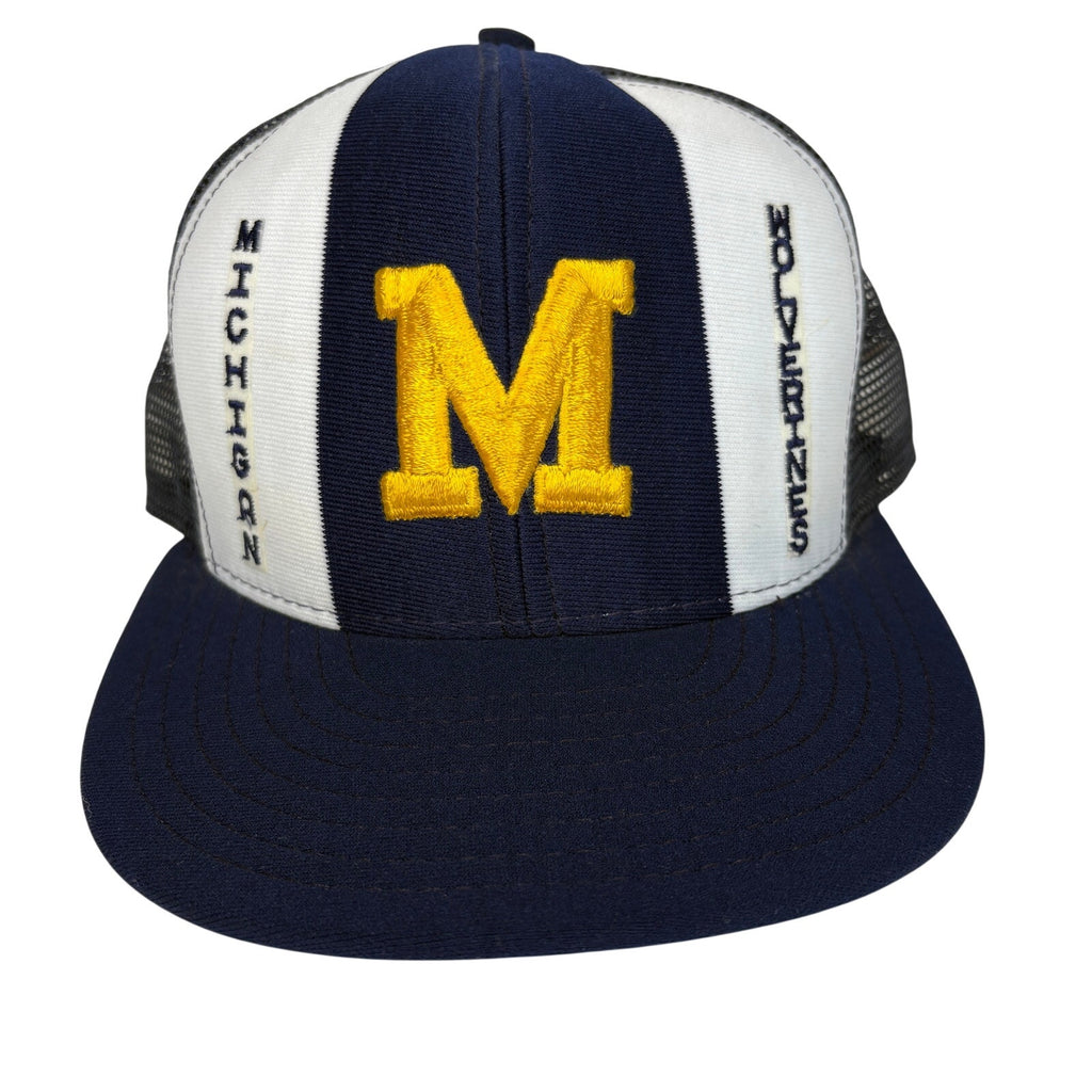 Vintage Lucky Strip Michigan Wolverines Snapback Mesh Hat