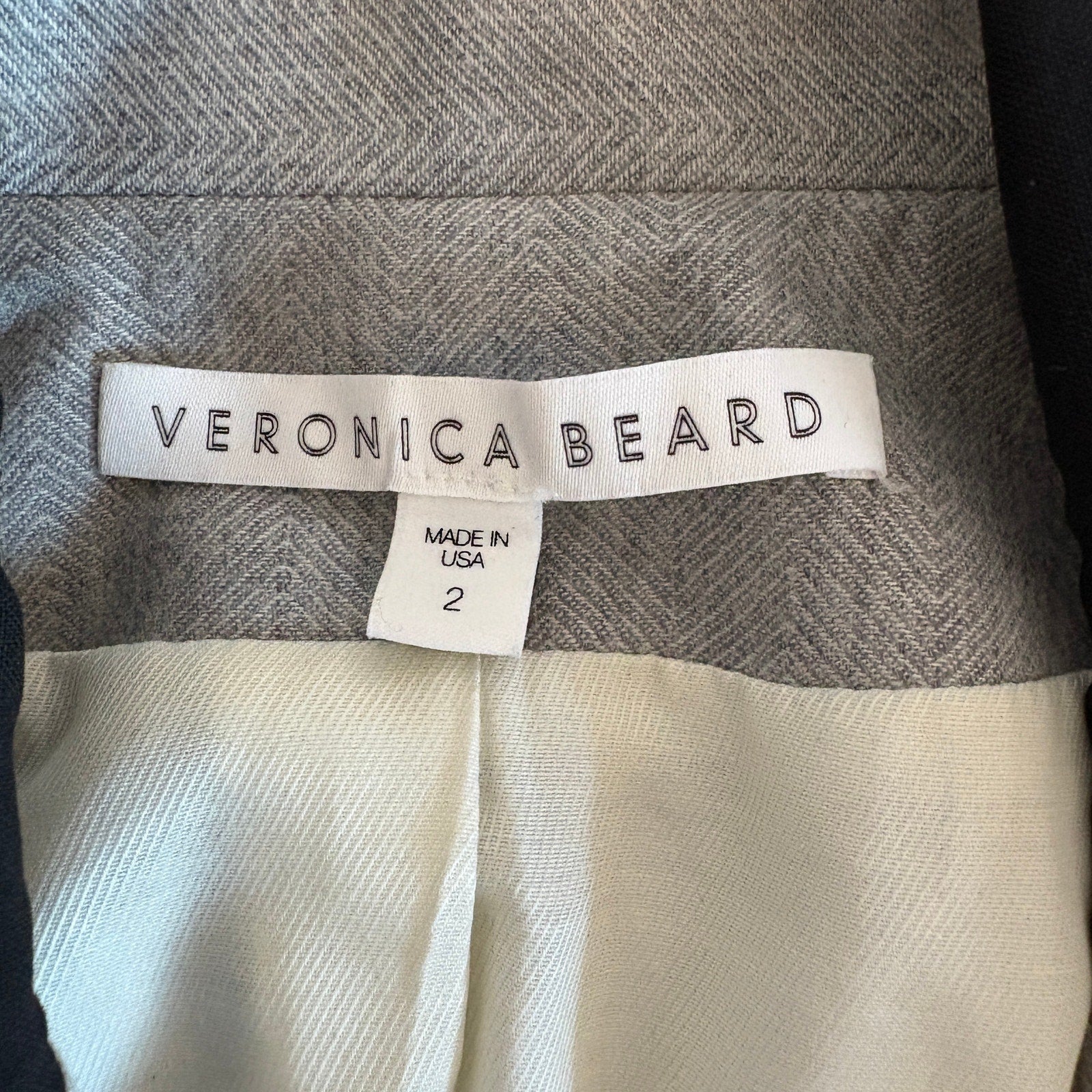 Veronica Beard Hudson Herringbone Jacket Black Wool Sweater Dickey - Women's 2