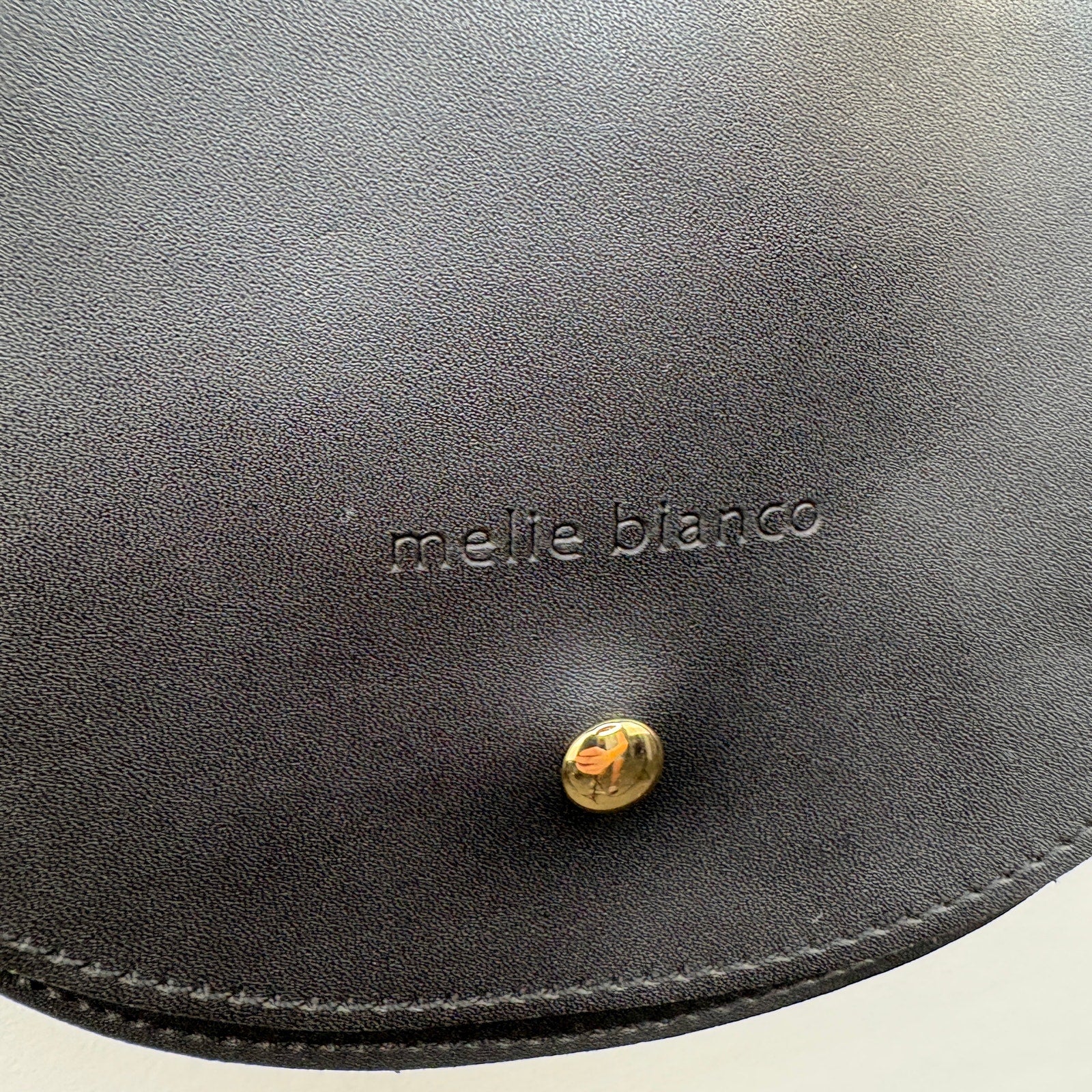 Melie Bianco Felix Ring Black Vegan Leather Crossbody