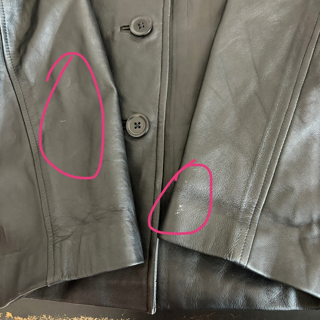 Y2K Black Leather Jacket - Women's Size L