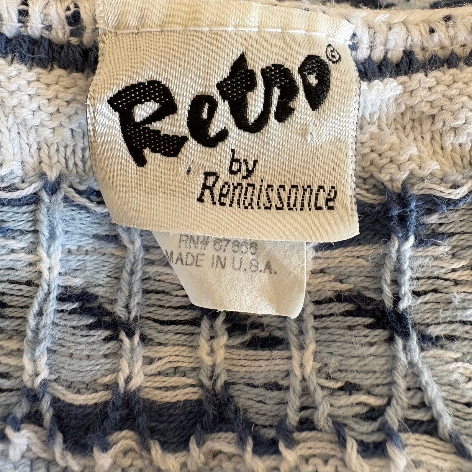 Retro Blue Striped Sweater Vest Cardigan - Women's Size XXL