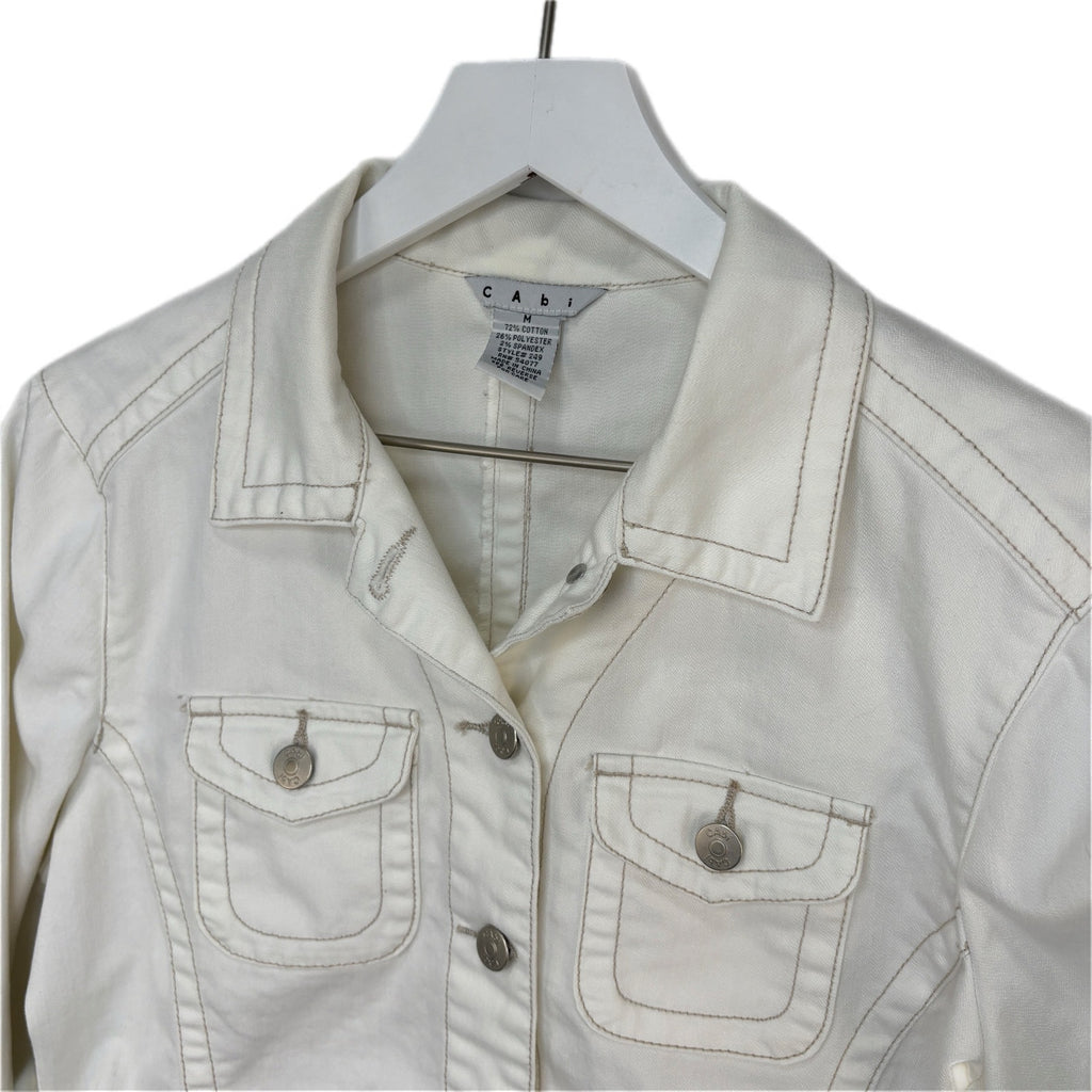 CAbi White Denim Jacket - Women's Size M