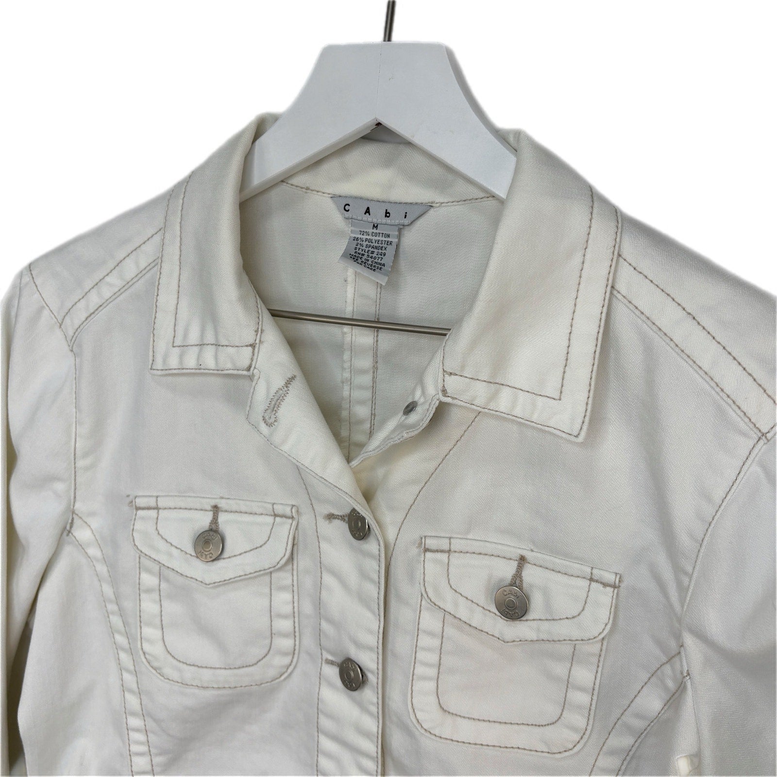 CAbi White Denim Jacket - Women's Size M