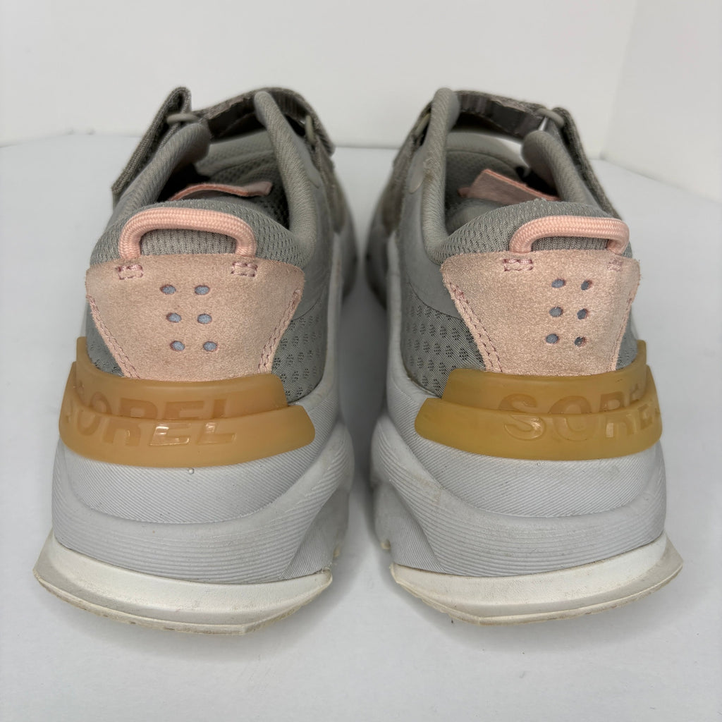 Sorel Kinetic RNEGD Gray Strap Sneaker Shoes Breathable Mesh - Women's Size 7.5