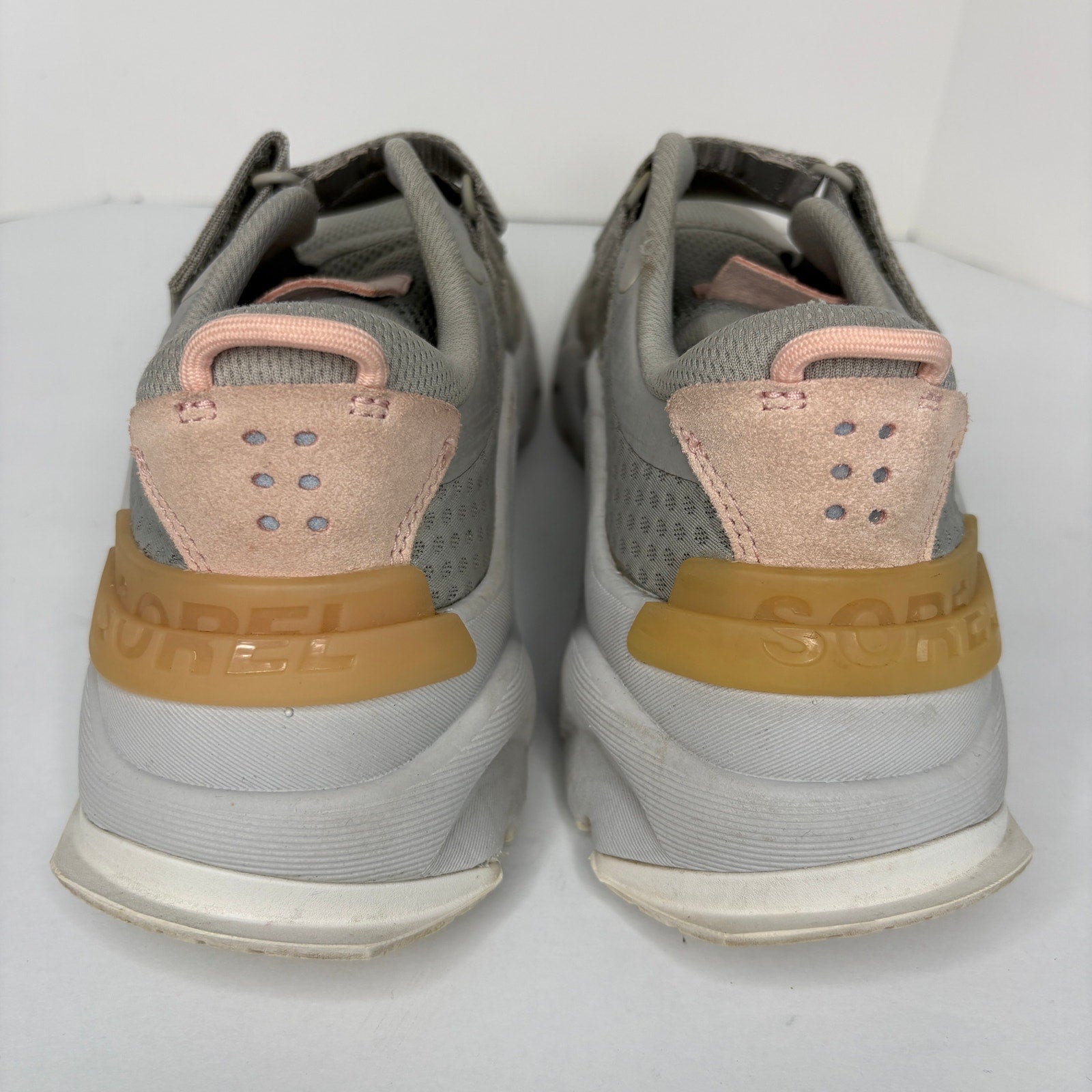 Sorel Kinetic RNEGD Gray Strap Sneaker Shoes Breathable Mesh - Women's Size 7.5