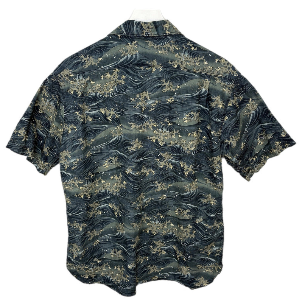 Freenote Cloth Japanese Ripstop Waves Seascape Hawaiian Shirt - Men's Size L