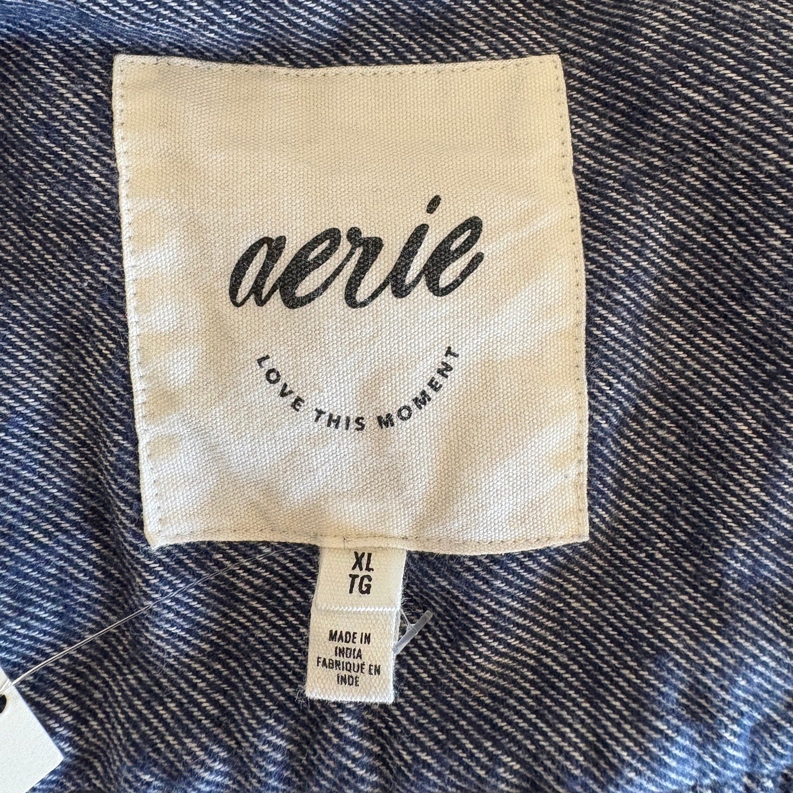 Aerie Soft Cozy Blue Long Sleeve Button Up Shirt - Women's Size XL