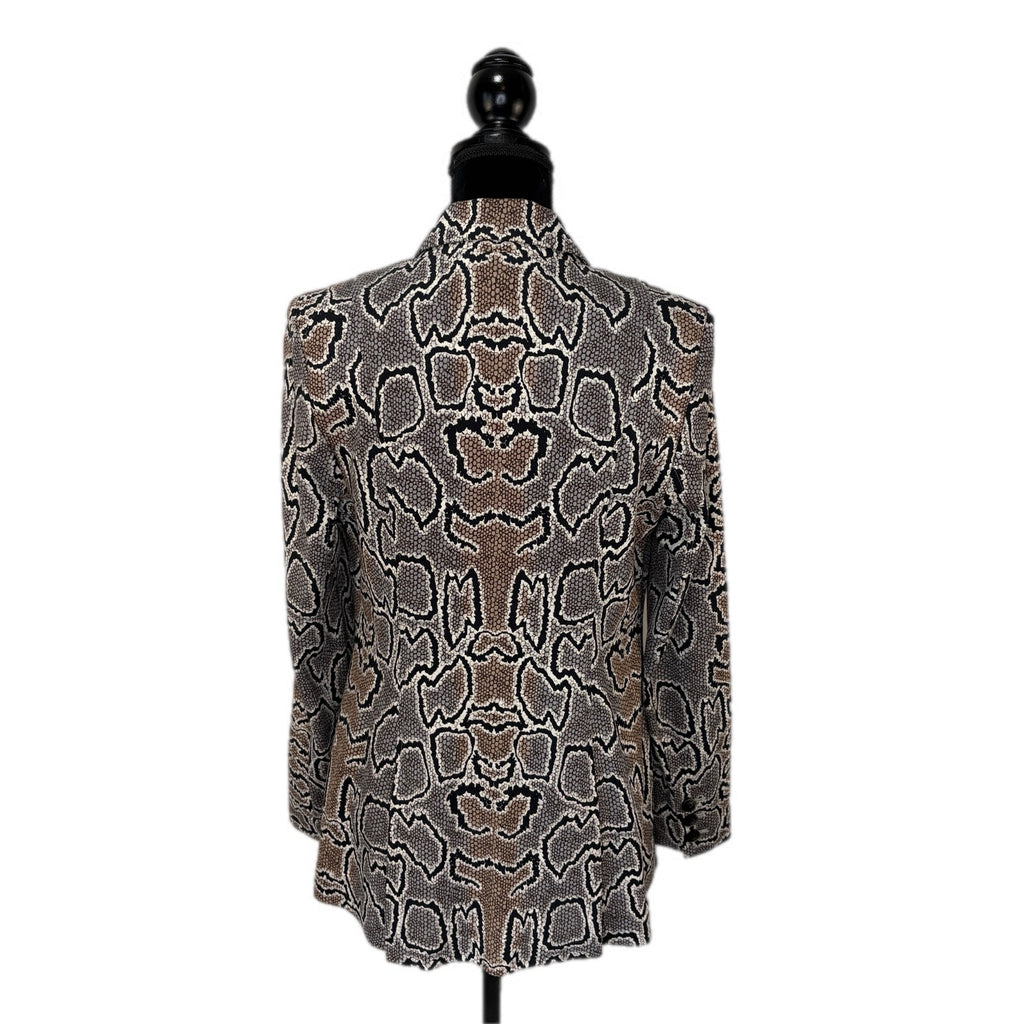 cabi Snake Print Stretchy Double Breasted Blazer - Women's Size 8