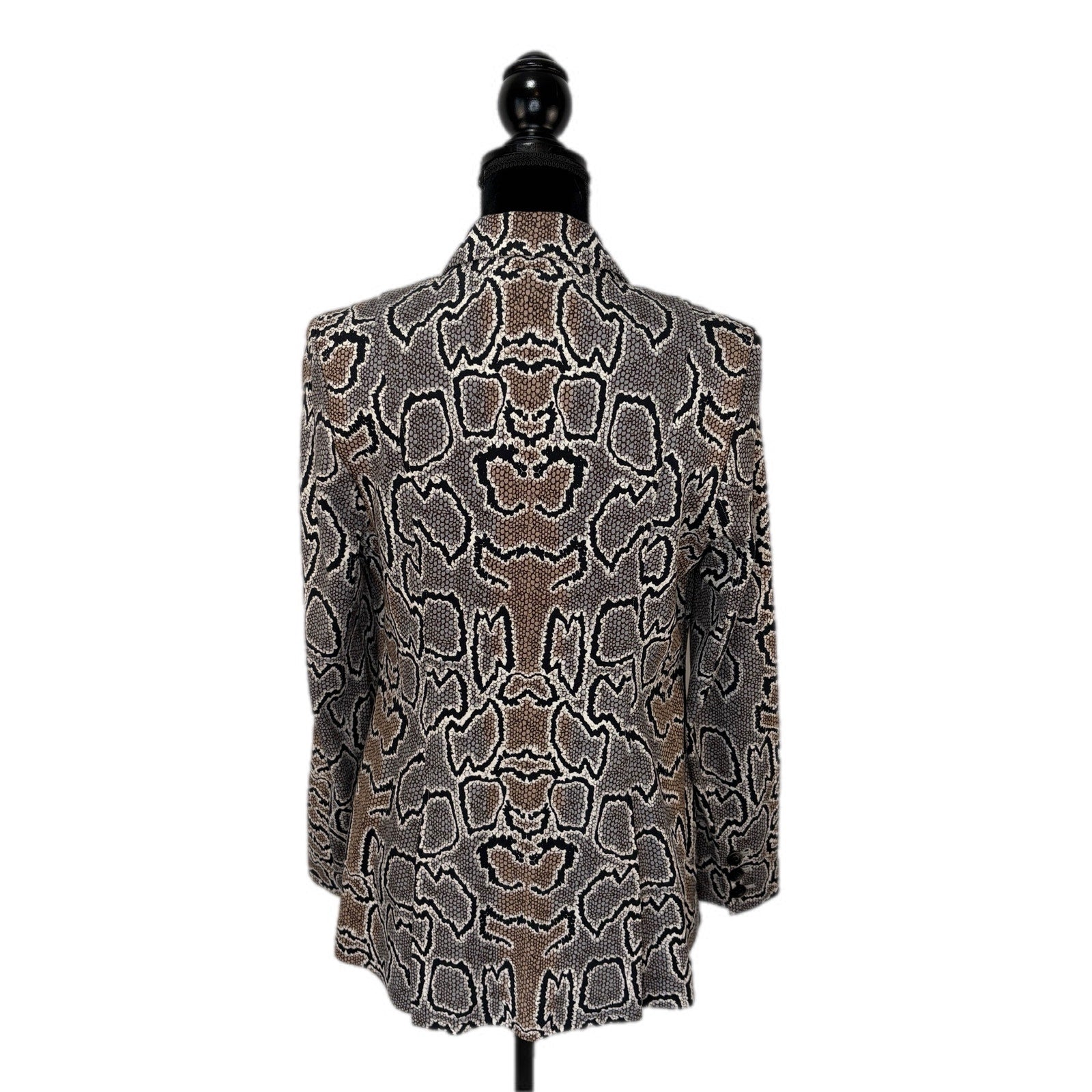 cabi Snake Print Stretchy Double Breasted Blazer - Women's Size 8