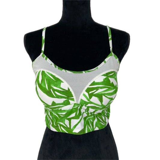 Athleta Green Leaf White Mesh Bikini Top - Women's Size M