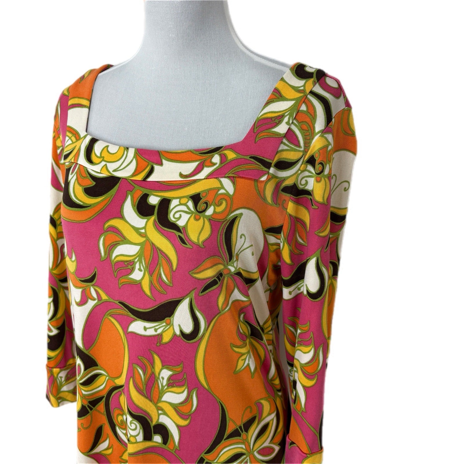 Lilly Pulitzer Silk Retro Square Neck Sheath Dress - Women's Size 14