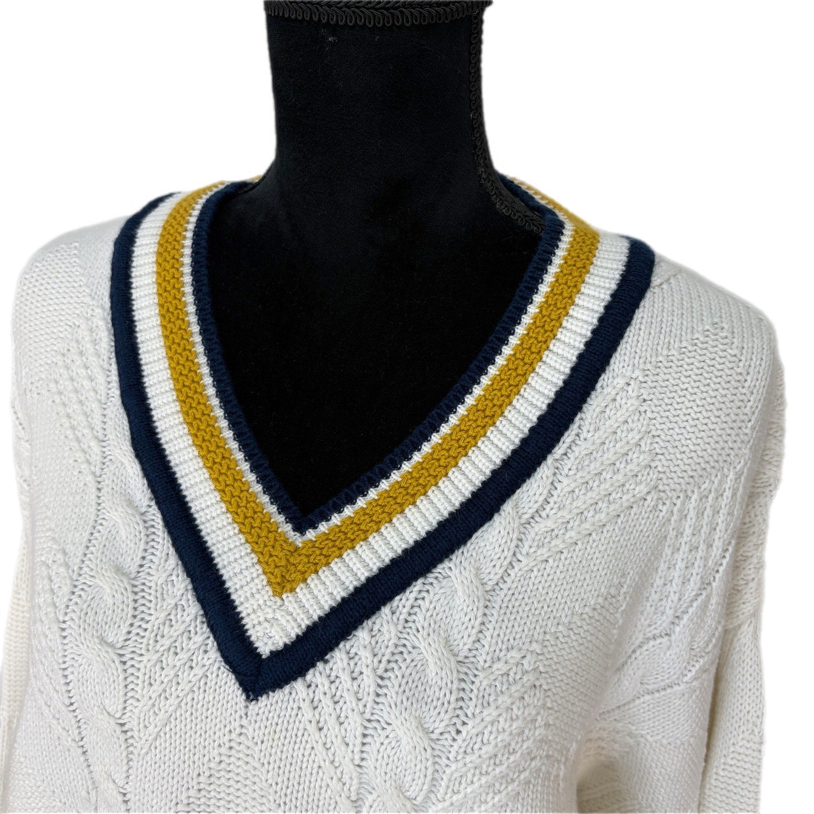 Vintage Preppy V Neck Sweater - Men's Size L