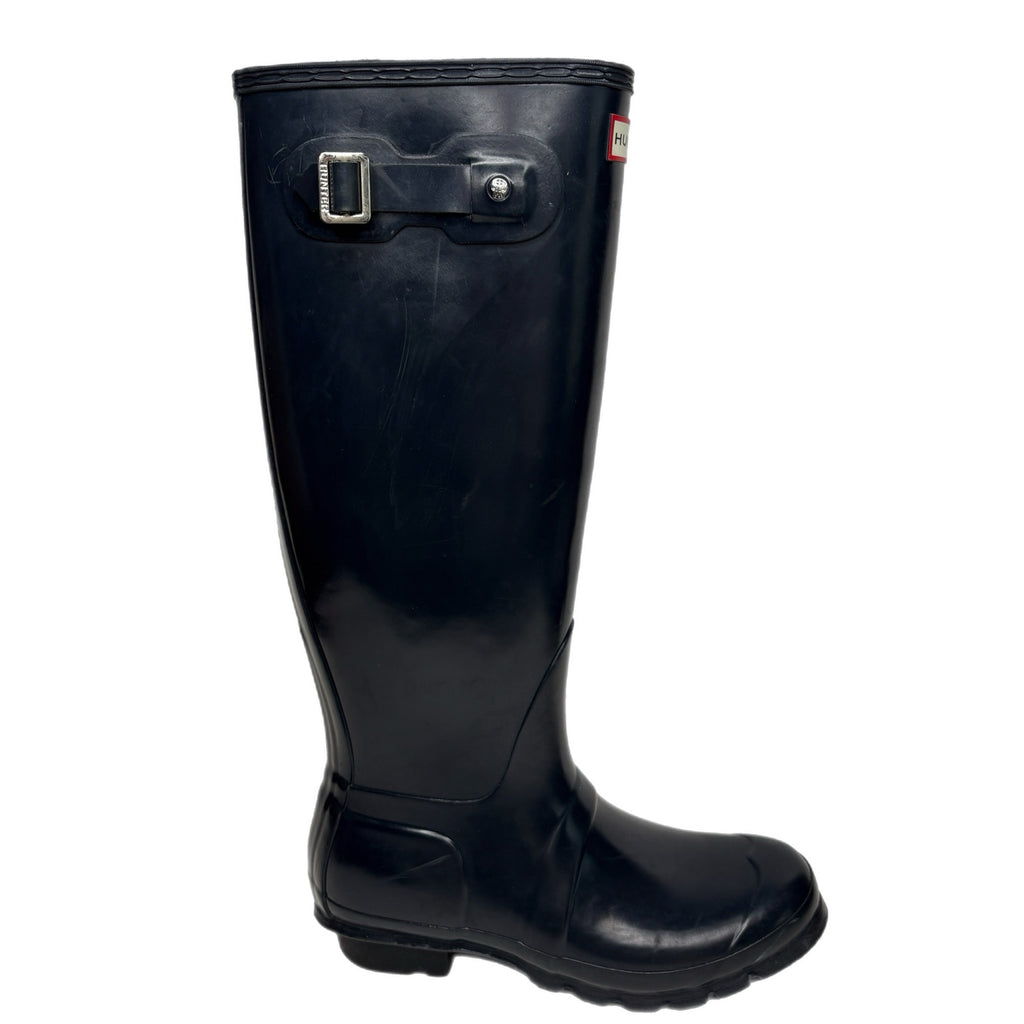 Hunter Original Tall Gloss Blue Rain Boots - Women's Size 8
