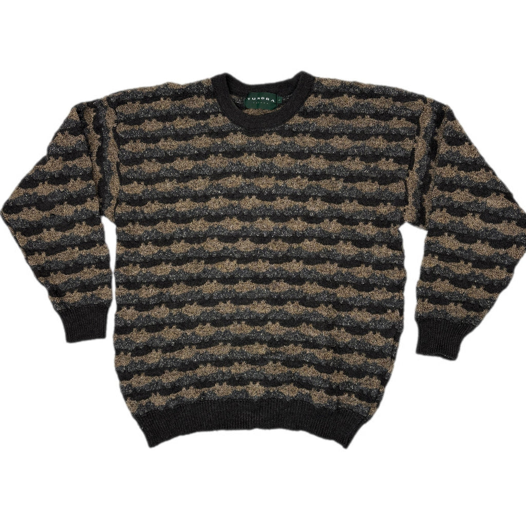 Vintage Texture Stripe Grandpa Sweater Made in Canada - Men's Size L