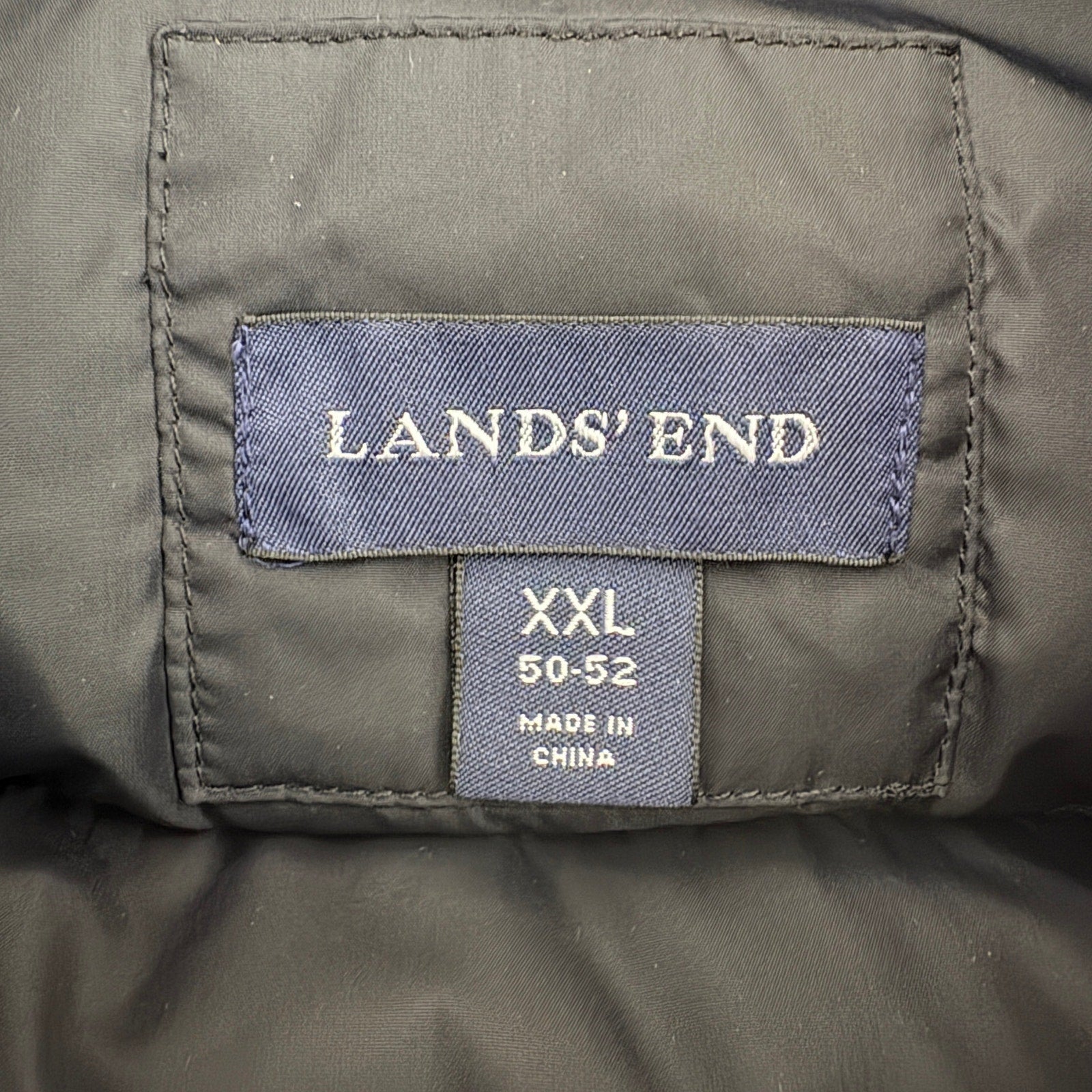 Lands' End Nylon Goose Down Puffer Vest in Black - Men's Size XXL