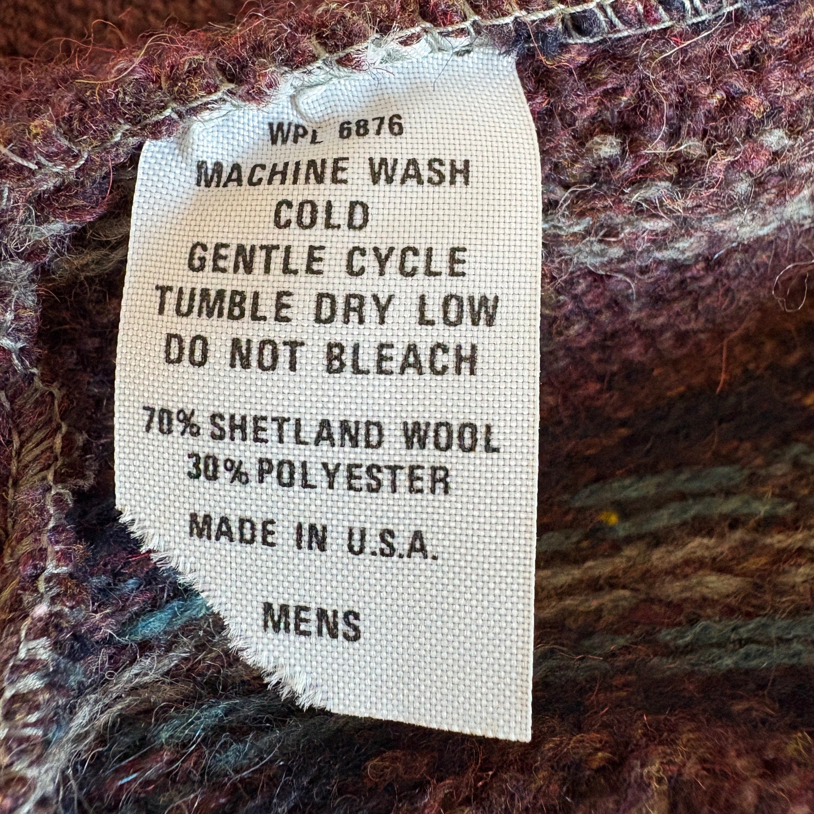 American Vintage Wool Blend Patterned Grandpa Cardigan Vest - Men's Size L