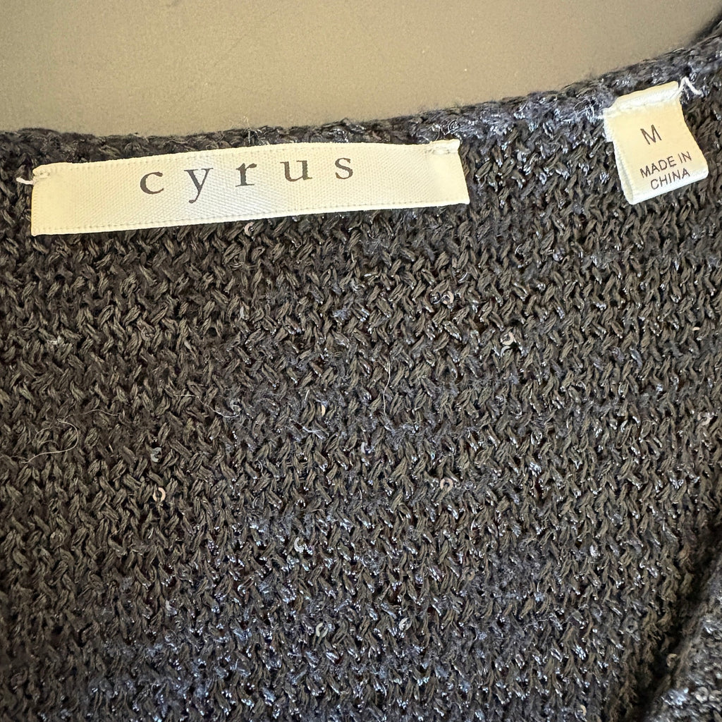Cyrus Black Sequin Lightweight Sweater - Women's Size M