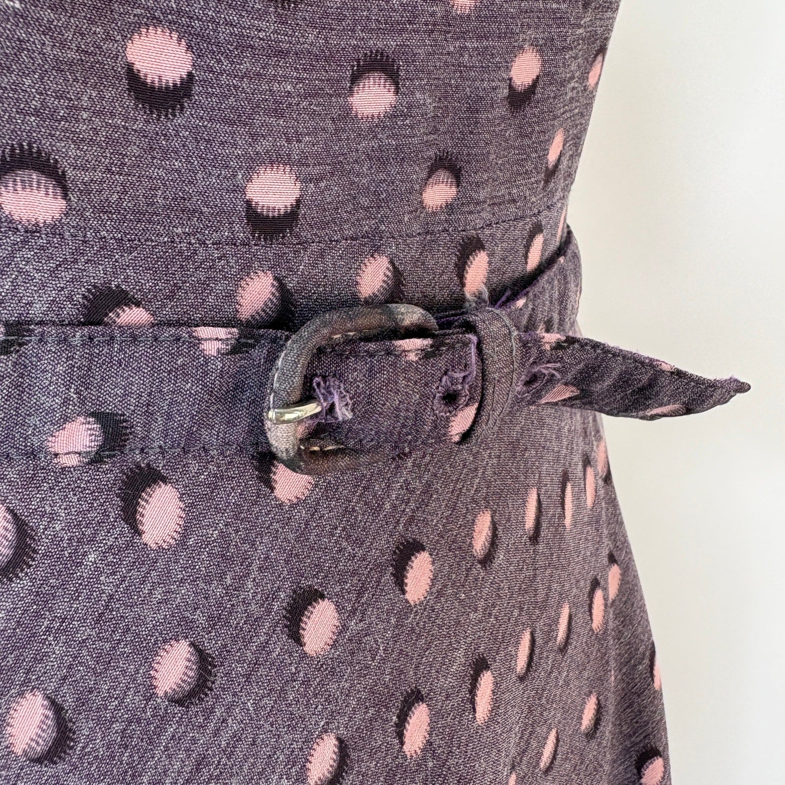 Vintage Retro Purple Distorted Dot Dress - Women's 8