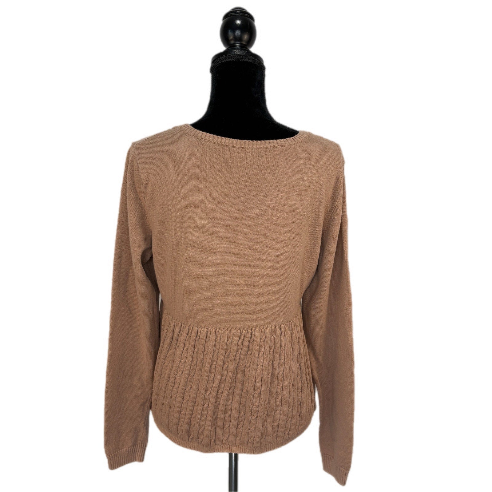 Hollister Light Brown Babydoll Sweater - Women's Size XL