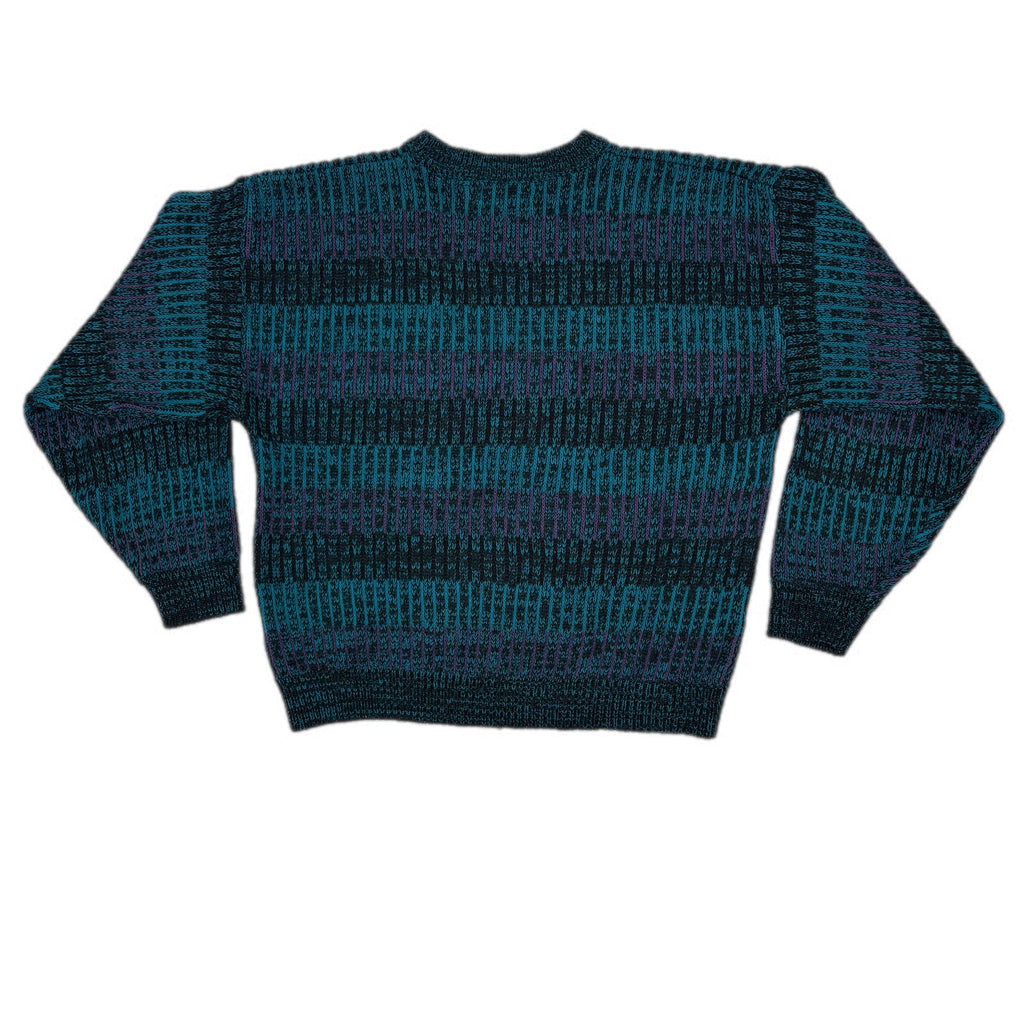 Vintage Green Patterned Crewneck Grandpa Sweater - Men's Size L