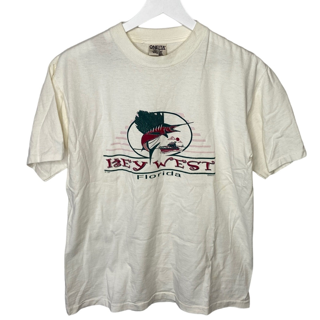 Vintage Single Stitch Key West Marlin Short Sleeve T Shirt - Adult Size M