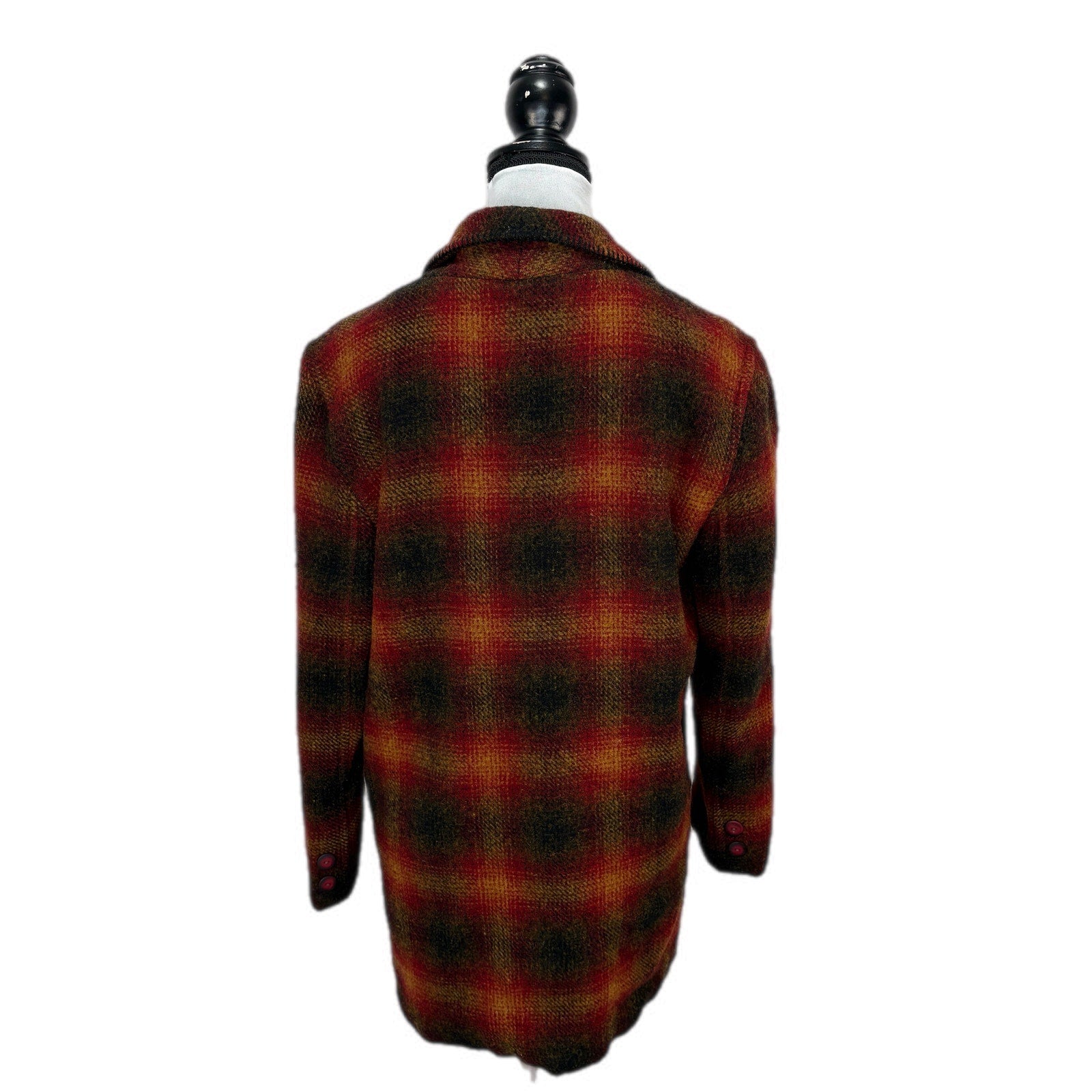 Vintage American Eagle Wool Dark Plaid Heritage Blazer Made in USA - Women's M