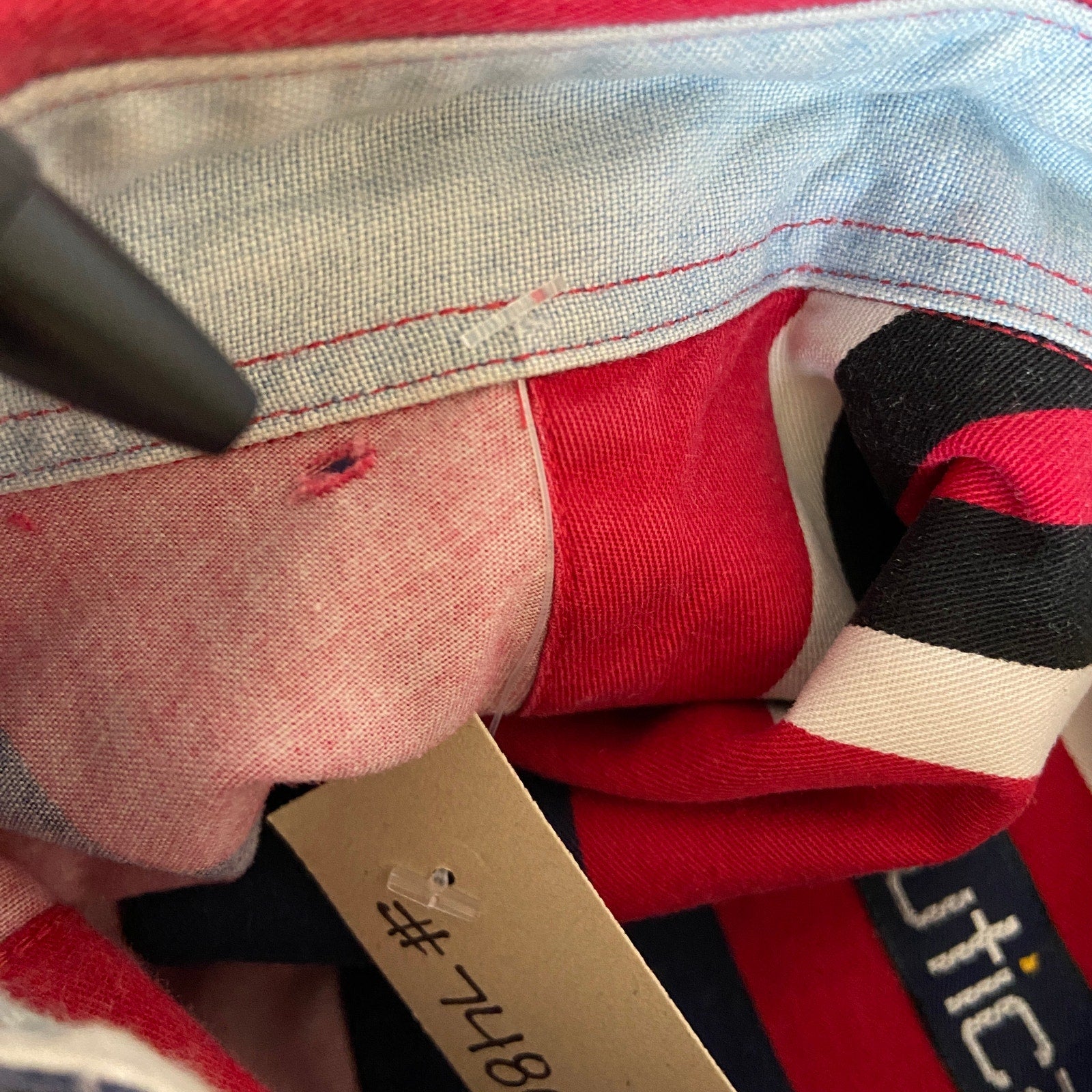 Vintage Nautica Bold Red Striped Long Sleeve Button Down Shirt - Men's Size M