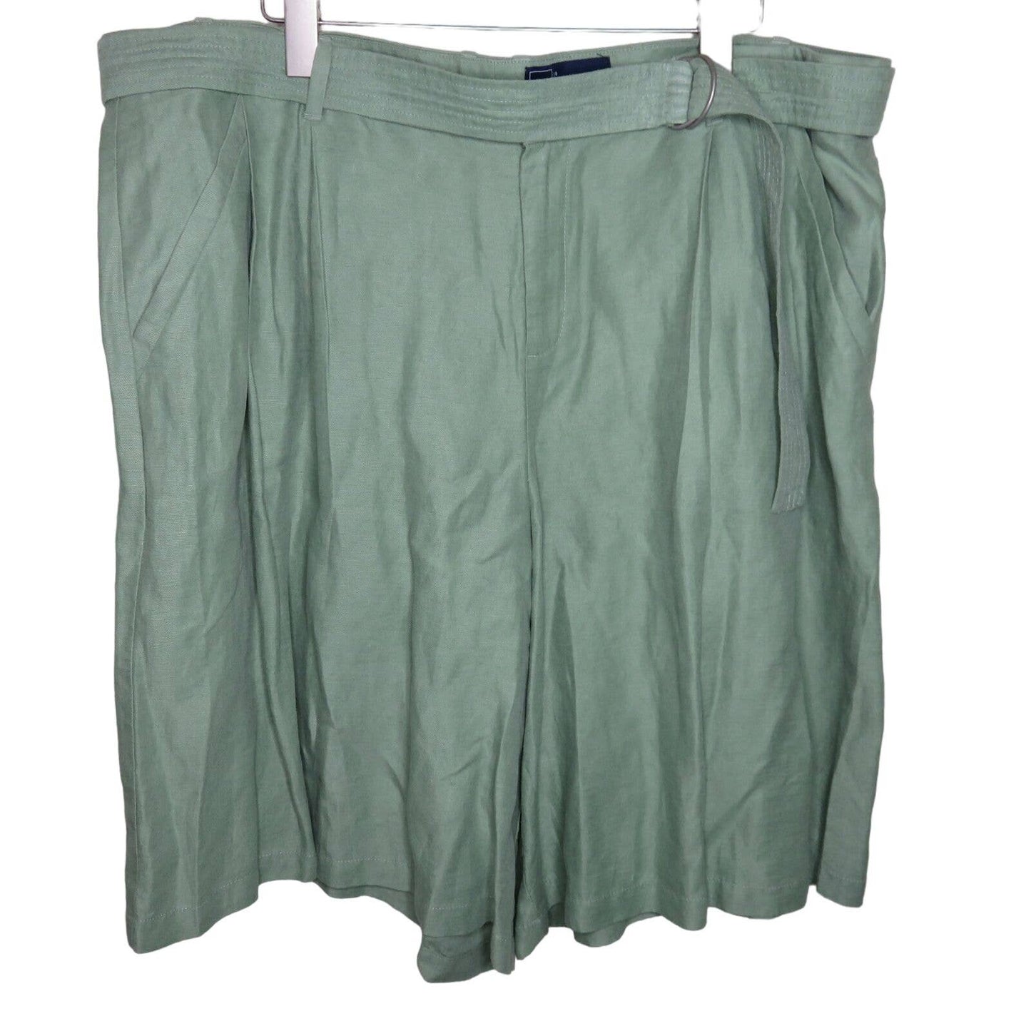 Gap Plus Size Linen Blend Sage Green Culottes Shorts - Women's Size 20