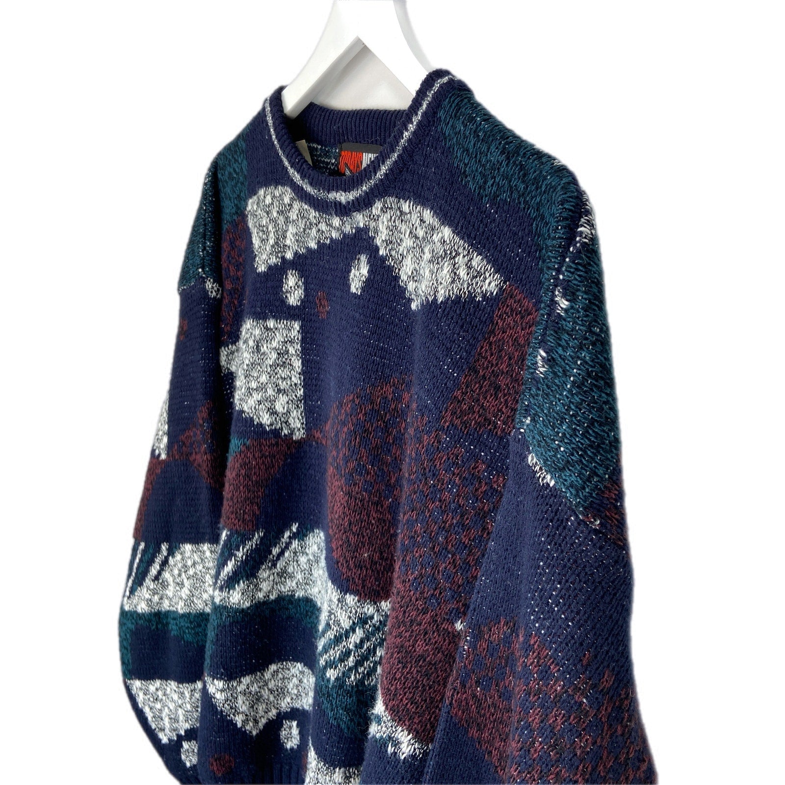 Vintage Grandpa Geo Pattern Crewneck Pullover Sweater - Men's Size XL