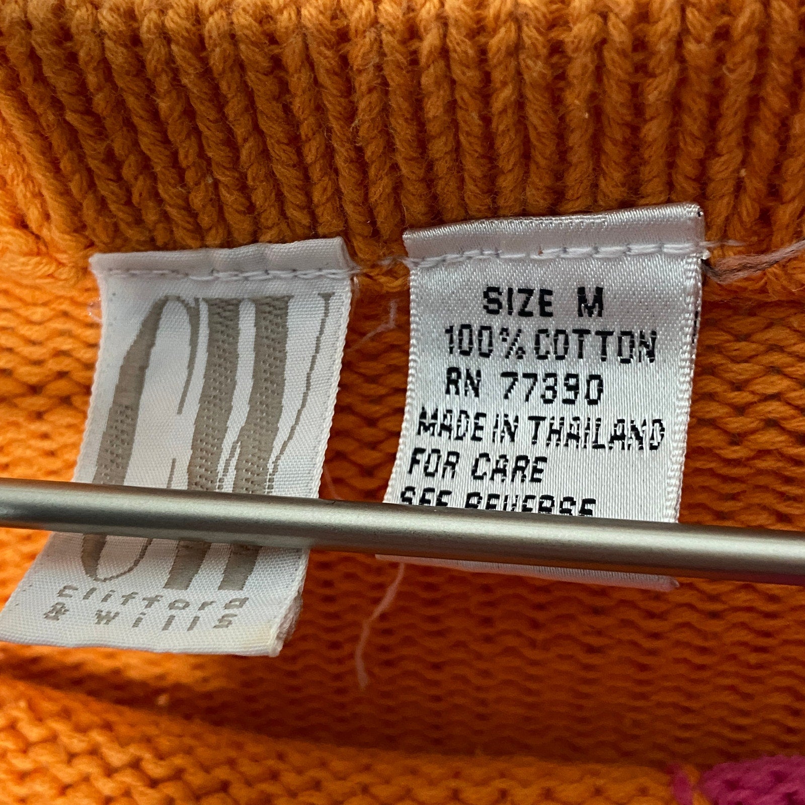 Vintage Colorblock Long Cotton Sweater - Women's Size M