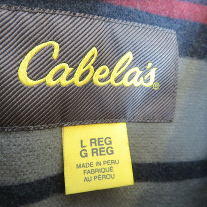 Cabela's Striped Heavy Flannel Shirt - Men's Large