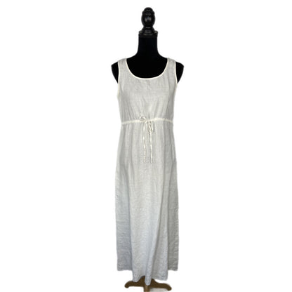 Y2K Linen Floral Cut Out Sleeveless Maxi Dress - Women's Size M