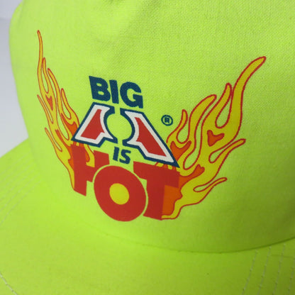 Vintage K Products Neon Yellow Big A is Hot Snapback Trucker Hat Made in USA