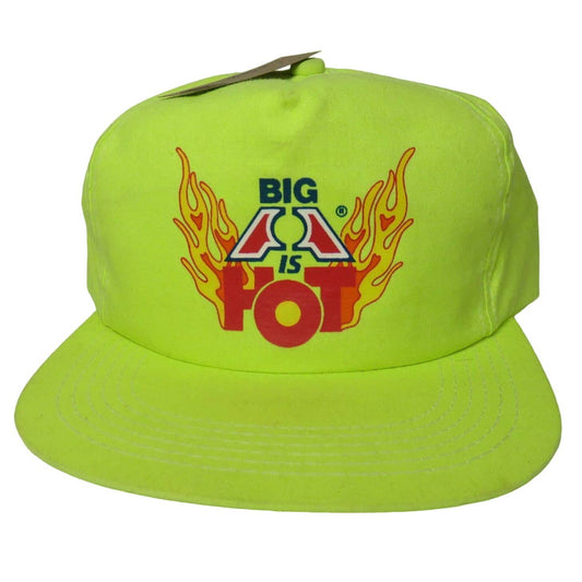 Vintage K Products Neon Yellow Big A is Hot Snapback Trucker Hat Made in USA