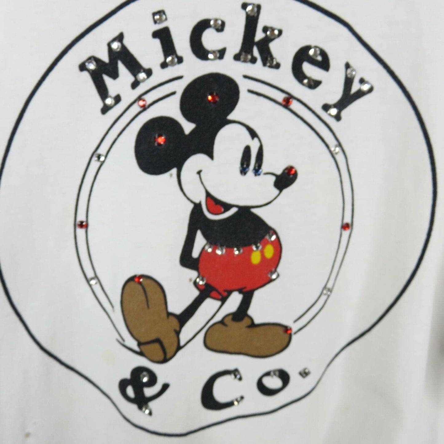 Vintage 1984 Mickey Mouse Rhinestone T Shirt - Women's Large