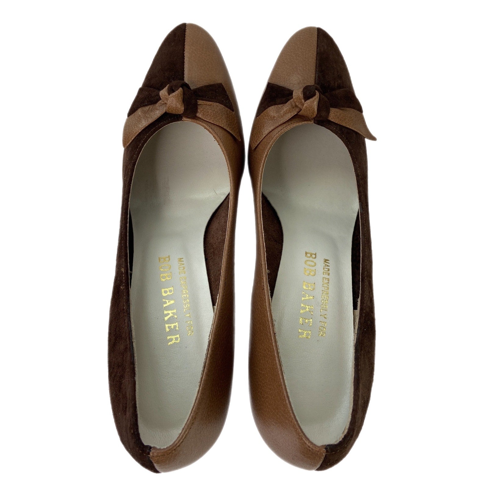 Vintage Bob Baker Leather Suede Two Tone Pumps - Women's Size 8