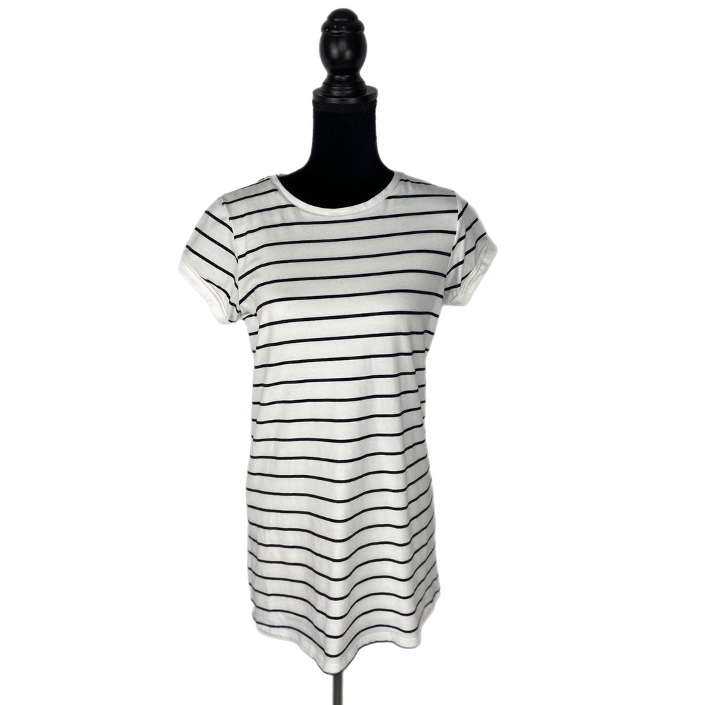 Lulus White Black Stripe T Shirt Dress - Women's Size S