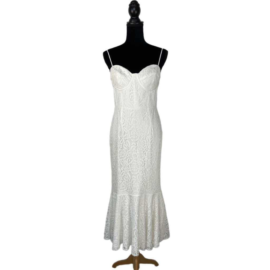 Lulus White Lace Mermaid Maxi Slip Dress - Women's Size L