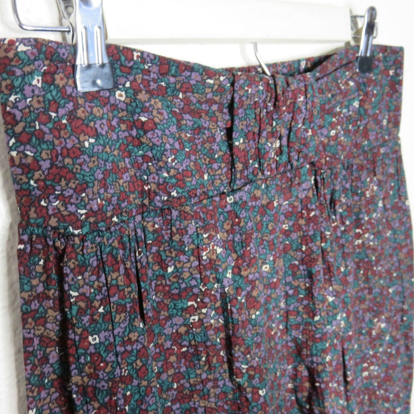 American Vintage Micro Floral Stretch Waist Midi Skirt - Women's Small