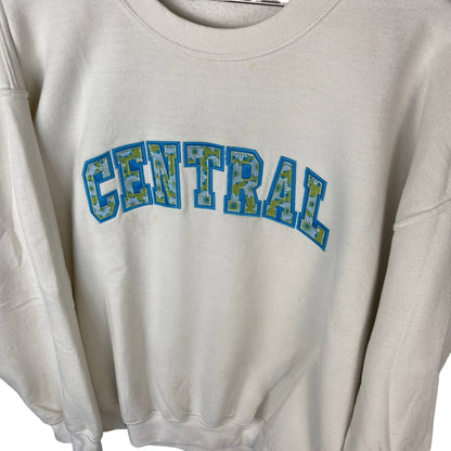 Y2K Floral Patch Central Michigan University Crewneck Sweatshirt - Women's XL