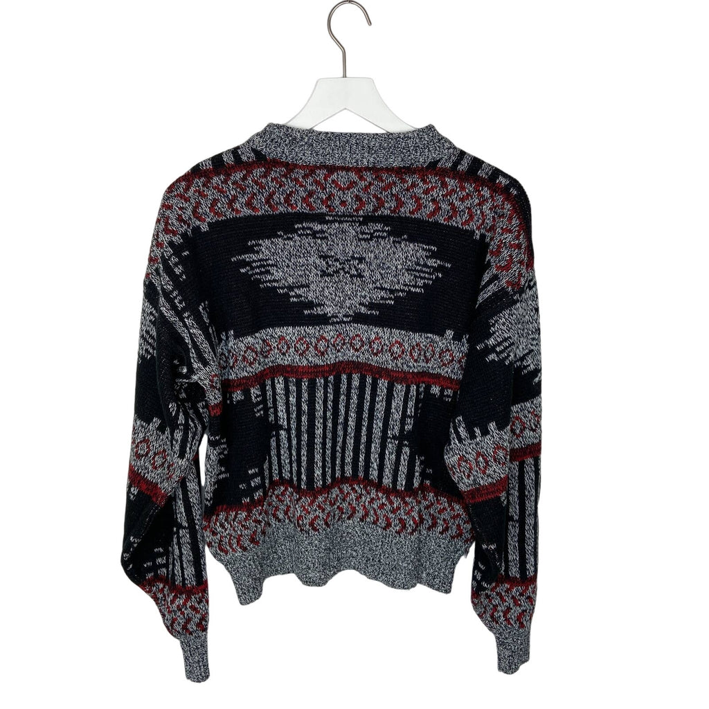 Vintage Fashion Police Patterned Grandpa Sweater - Men's Size L