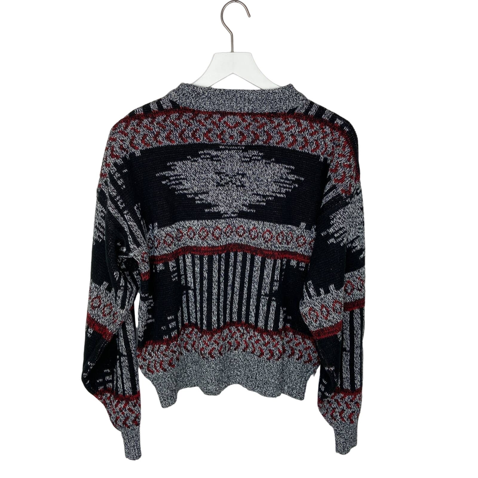 Vintage Fashion Police Patterned Grandpa Sweater - Men's Size L