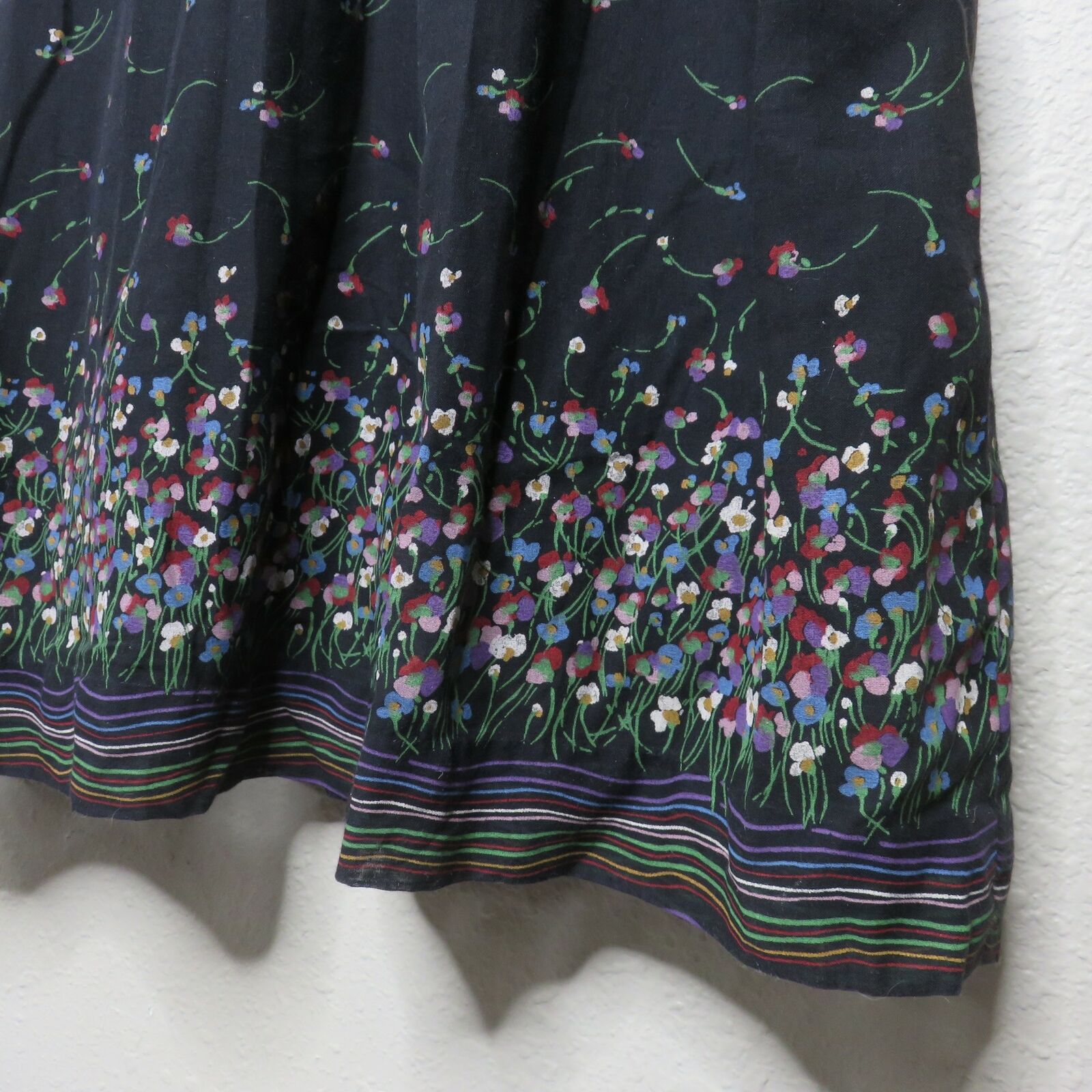 Vintage Daffodils Floral Long Hippie Cottagecore Dress - Women's Small