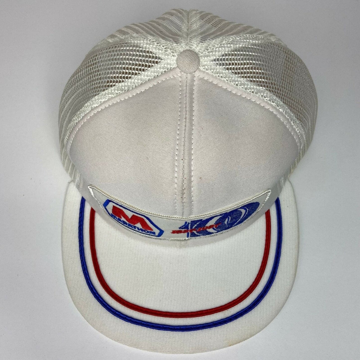 Vintage 1987 Marathon Gas Embroidered Patch Mesh Trucker Hat Made in USA