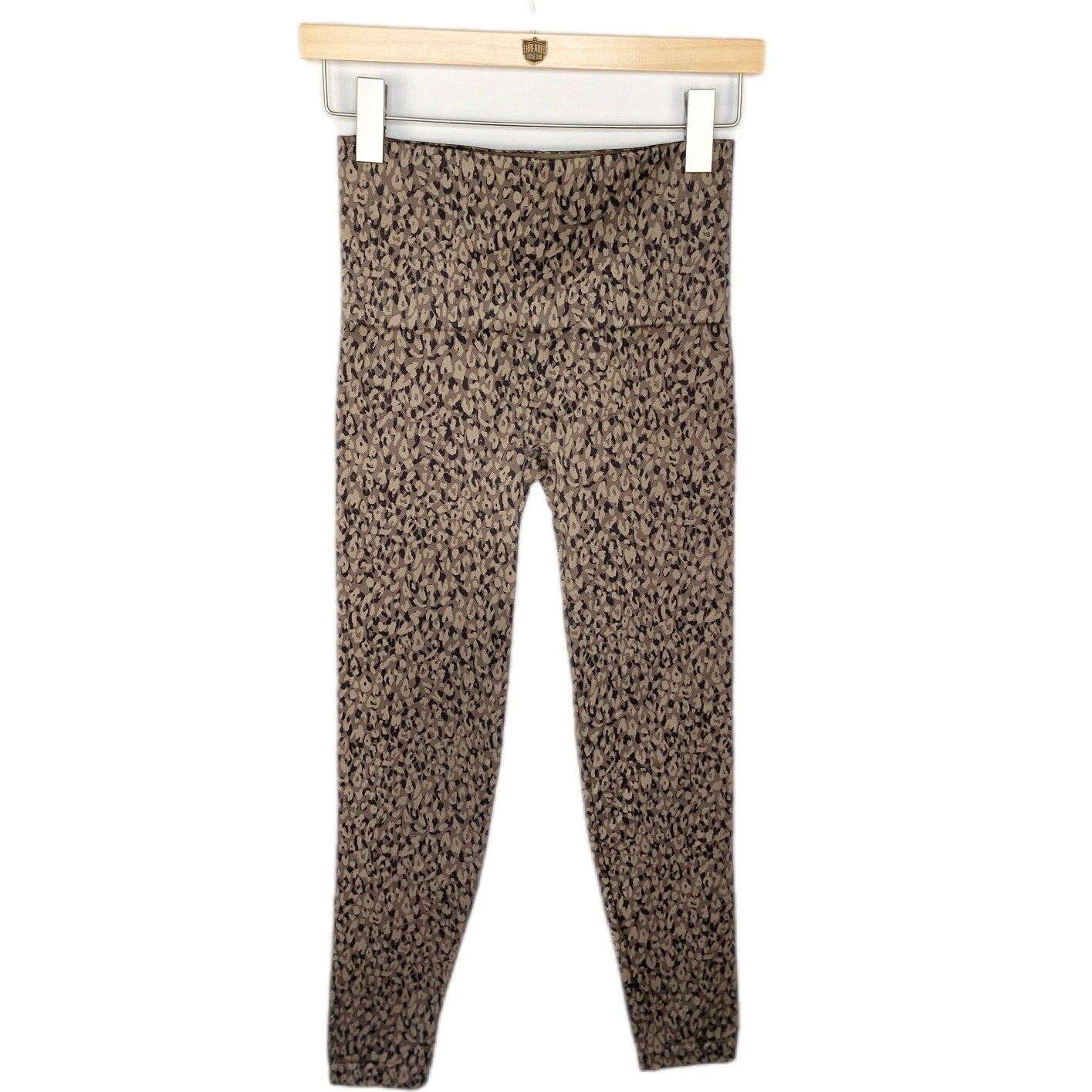 Spanx Light Brown Animal Print Leggings - Women's Size L