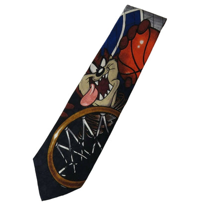 Vintage Silk Looney Tunes Taz Basketball Hoop Tie