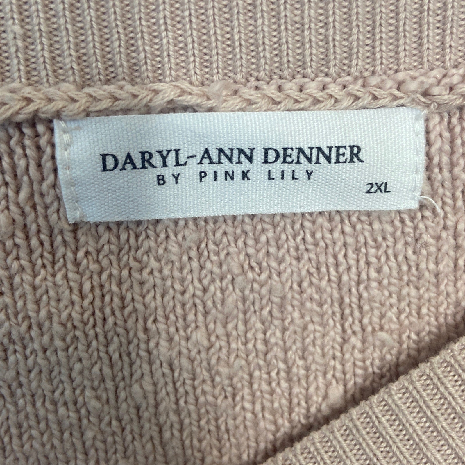 Daryl-Ann Denner by Pink Lily Blush Pink Ballon Sleeve Jumper - Women's Size 2XL