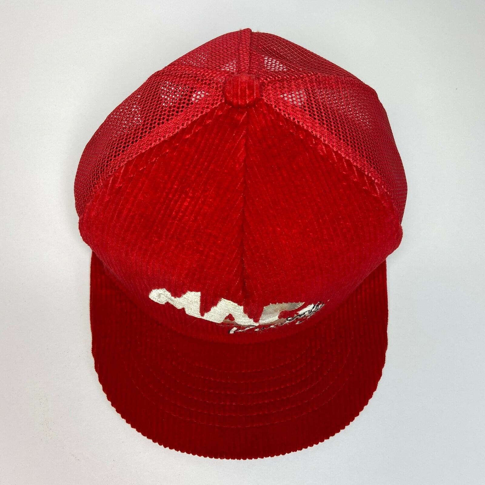 Vintage Mac Racing Corduroy Mesh Snapback Trucker Hat Made in USA